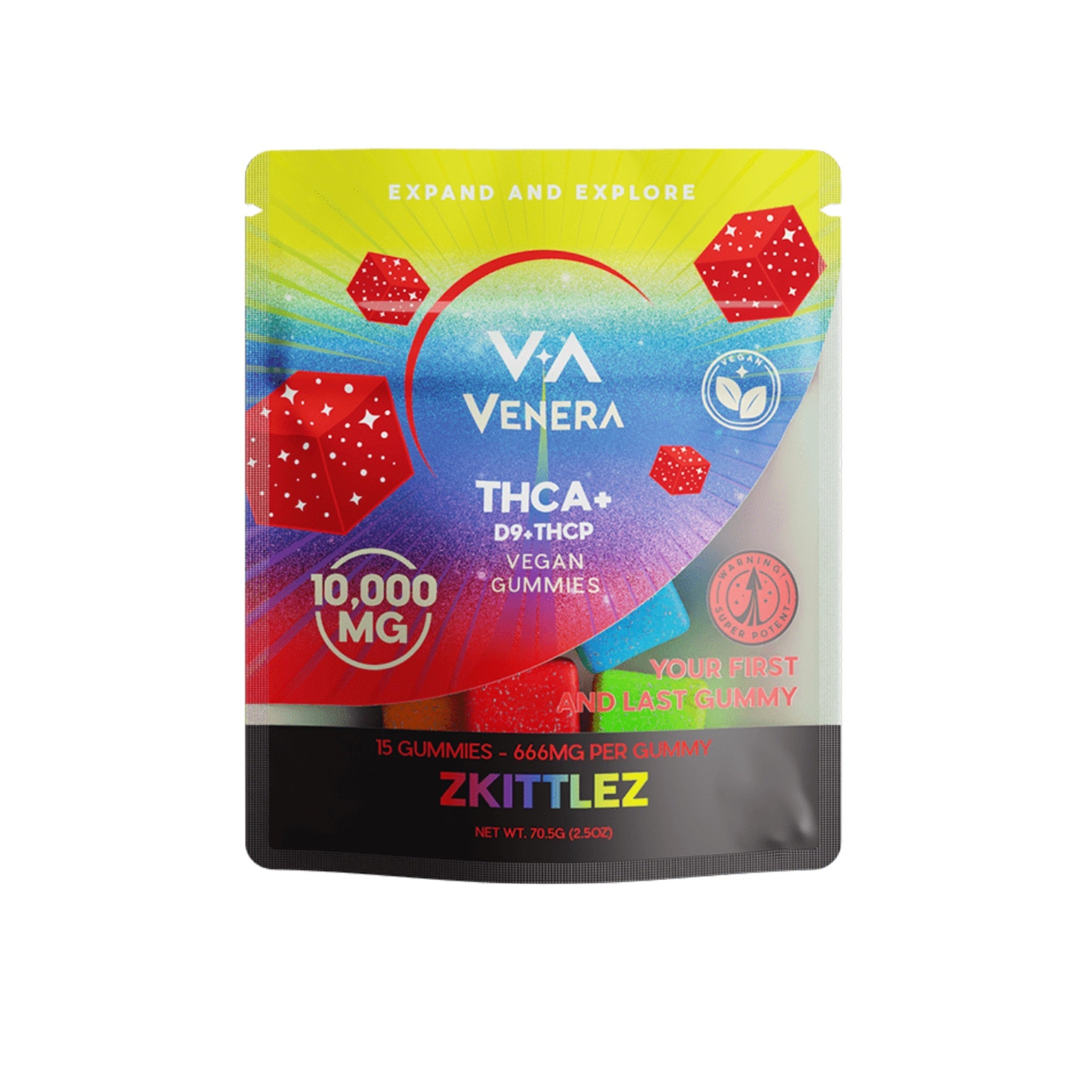 Venera THC-A Zkittlez Gummies - 10,000mg - Everything 420