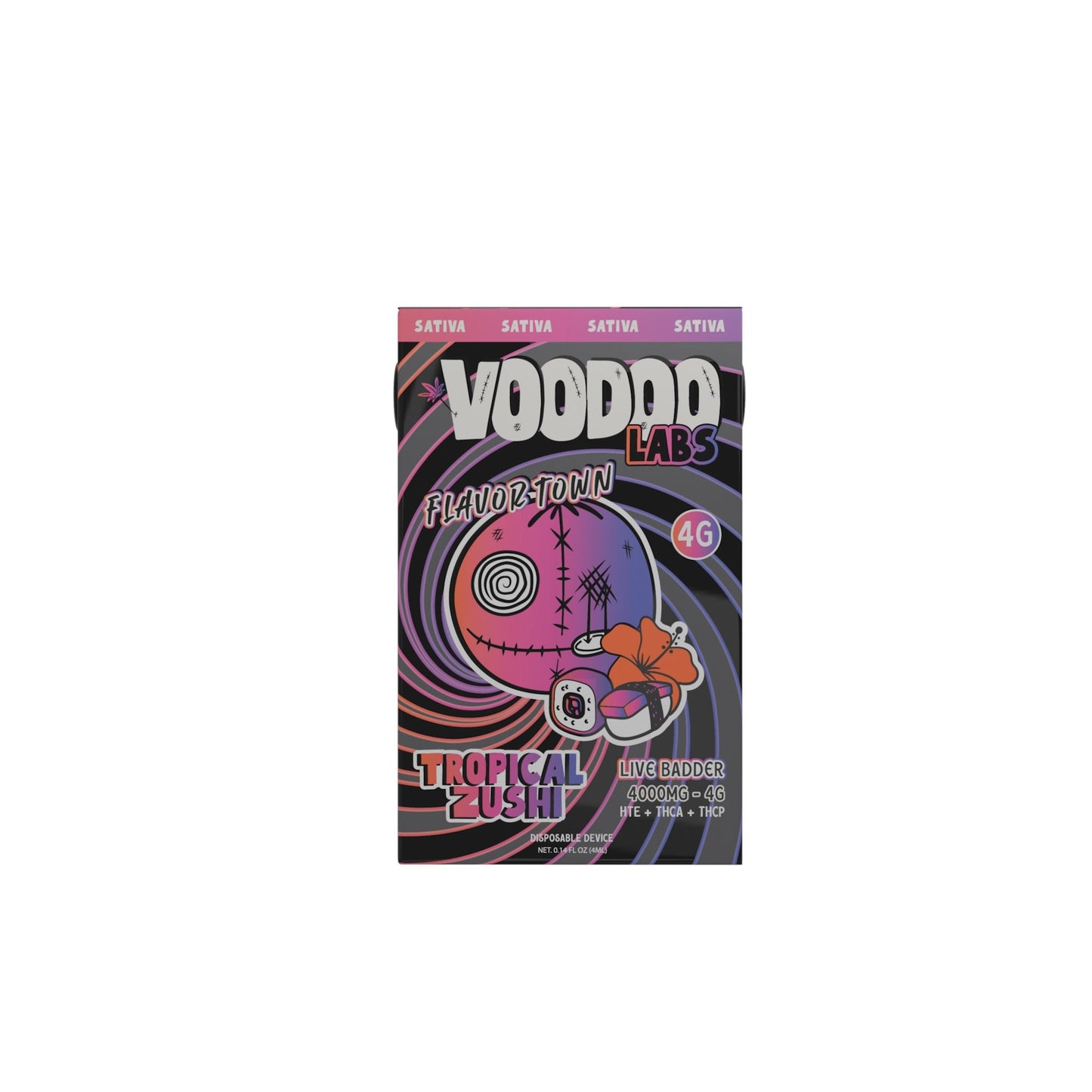 Voodoo Flavortown Live Badder THC-A Vaporizer - 4000mg Tropical Zushi