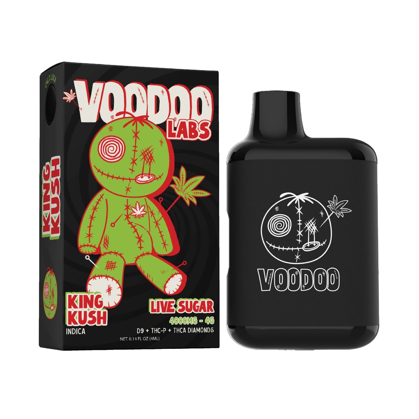 Voodoo Live Sugar THC Vaporizer - 4000mg King Kush