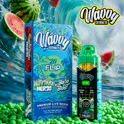 Wavvy Extracts THC-A Dual Flavor Device - 2000mg Watermelon Nerdz (S) / Baja Blast (I)