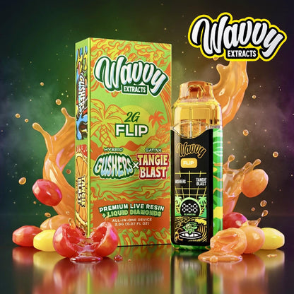 Wavvy Extracts THC-A Dual Flavor Device - 2000mg Gushers (H) / Tangie Blast (S)