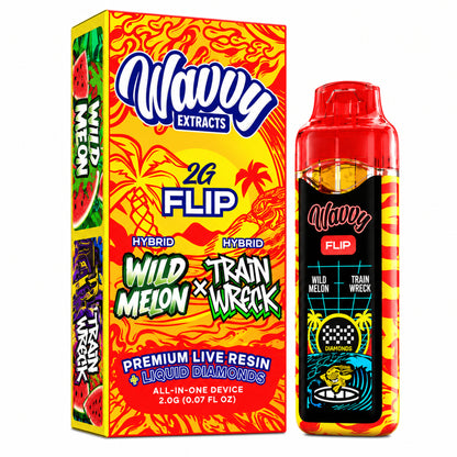 Wavvy Extracts THC-A Dual Flavor Device - 2000mg Wild Melon (H) / Train Wreck (H)
