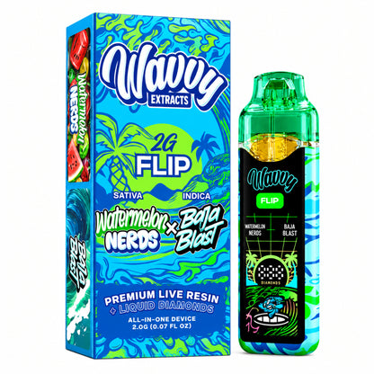 Wavvy Extracts THC-A Dual Flavor Device - 2000mg Watermelon Nerdz (S) / Baja Blast (I)