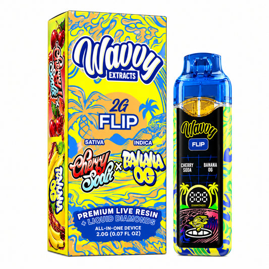 Wavvy Extracts THC-A Dual Flavor Device - 2000mg Cherry Soda (S) / Banana OG (I)