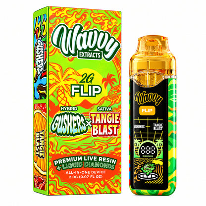 Wavvy Extracts THC-A Dual Flavor Device - 2000mg Gushers (H) / Tangie Blast (S)