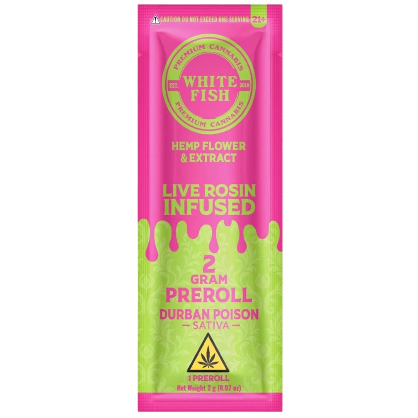 White Fish Live Rosin THC-P Infused Pre-Roll - 2g Durban Poison