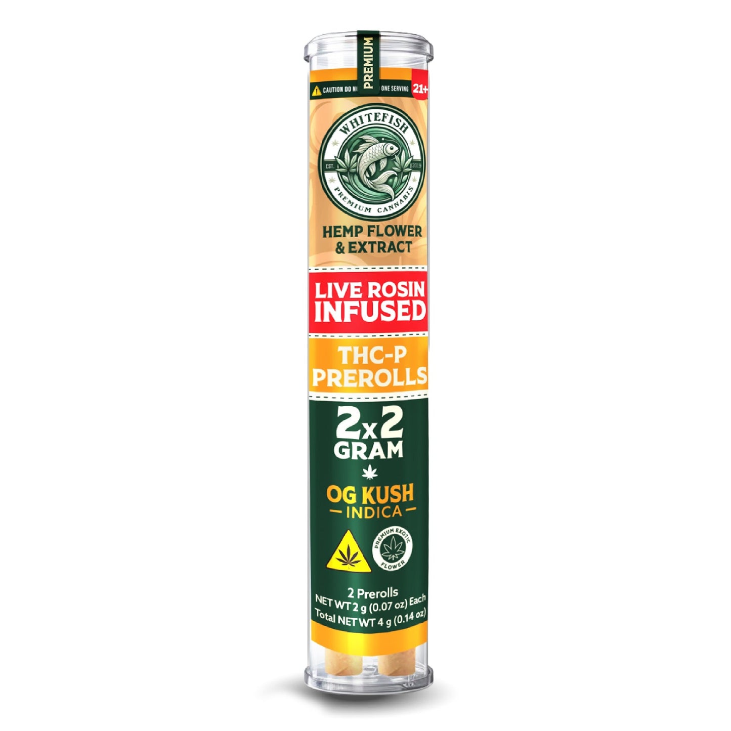 White Fish Live Rosin THC-P Pre-Roll - 2x2g OG Kush (I)