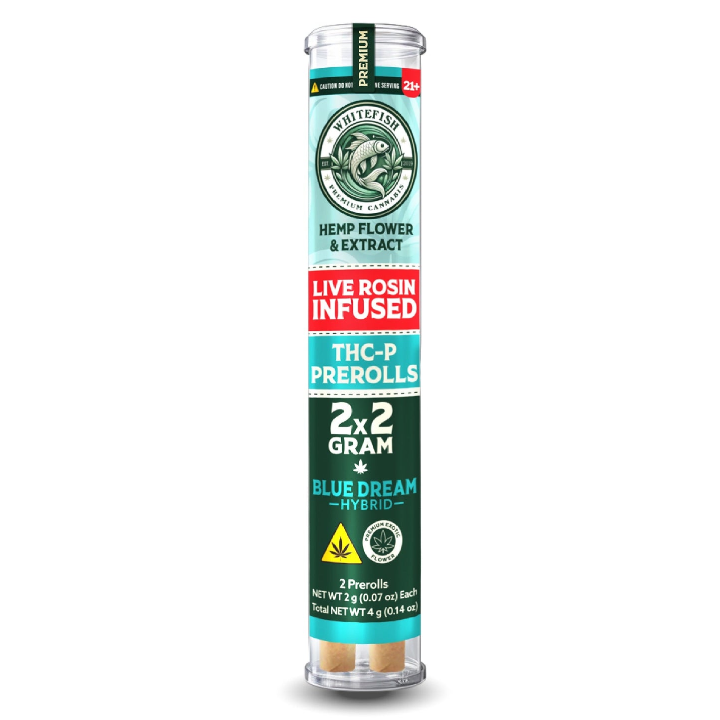 White Fish Live Rosin THC-P Pre-Roll - 2x2g Blue Dream (H)
