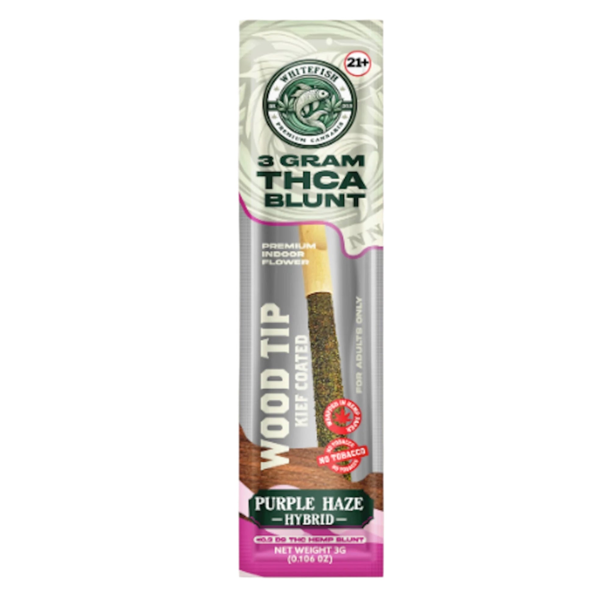 White Fish Wood Tip THC-A Blunt - 3g Purple Haze (H)