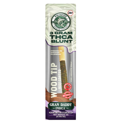 White Fish Wood Tip THC-A Blunt - 3g Granddaddy Purp (I)
