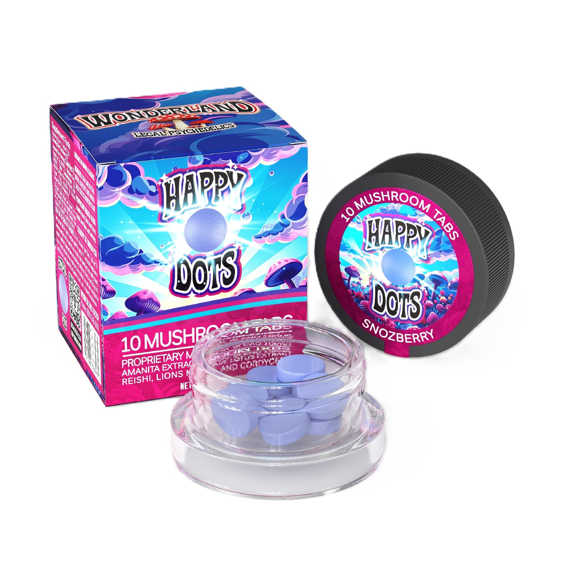Wonderland Happy Dot Mushroom Tabs Snozberry