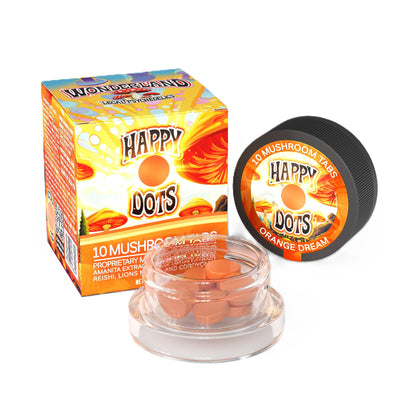 Wonderland Happy Dot Mushroom Tabs Orange Dream