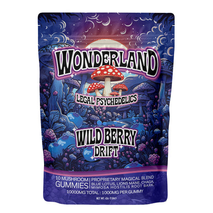 Wonderland Mushroom Wild Berry Drift Gummies - 10,000mg