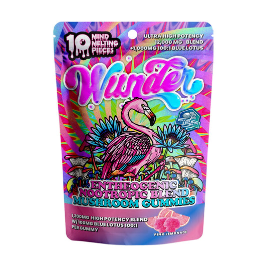 Wunder Ultra High Potency Entheogenic Mushroom Gummies - 12000mg Pink Lemonade w/ Blue Lotus
