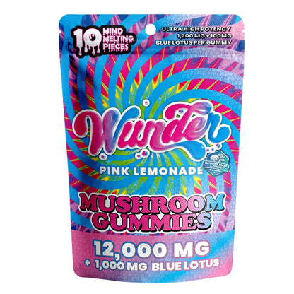 Wunder Ultra High Potency Entheogenic Mushroom Gummies - 12000mg Pink Lemonade w/ Blue Lotus