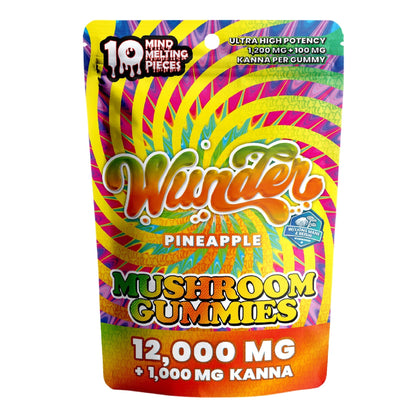 Wunder Ultra High Potency Entheogenic Mushroom Gummies - 12000mg Pineapple w/Kanna