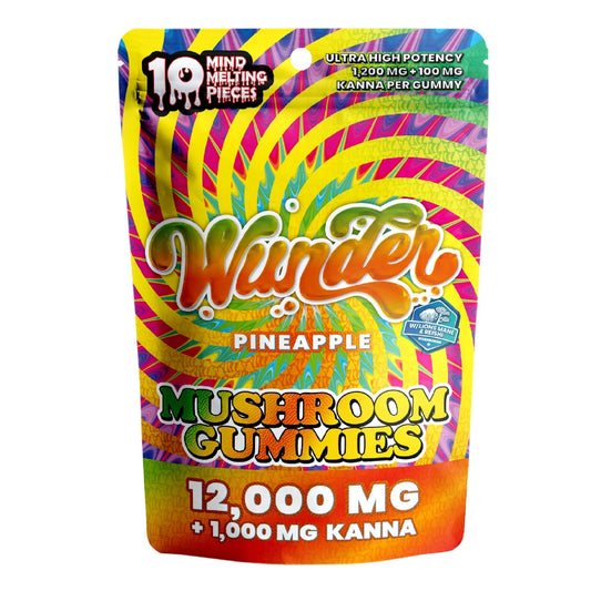Wunder Ultra High Potency Entheogenic Mushroom Gummies - 12000mg Pineapple w/Kanna
