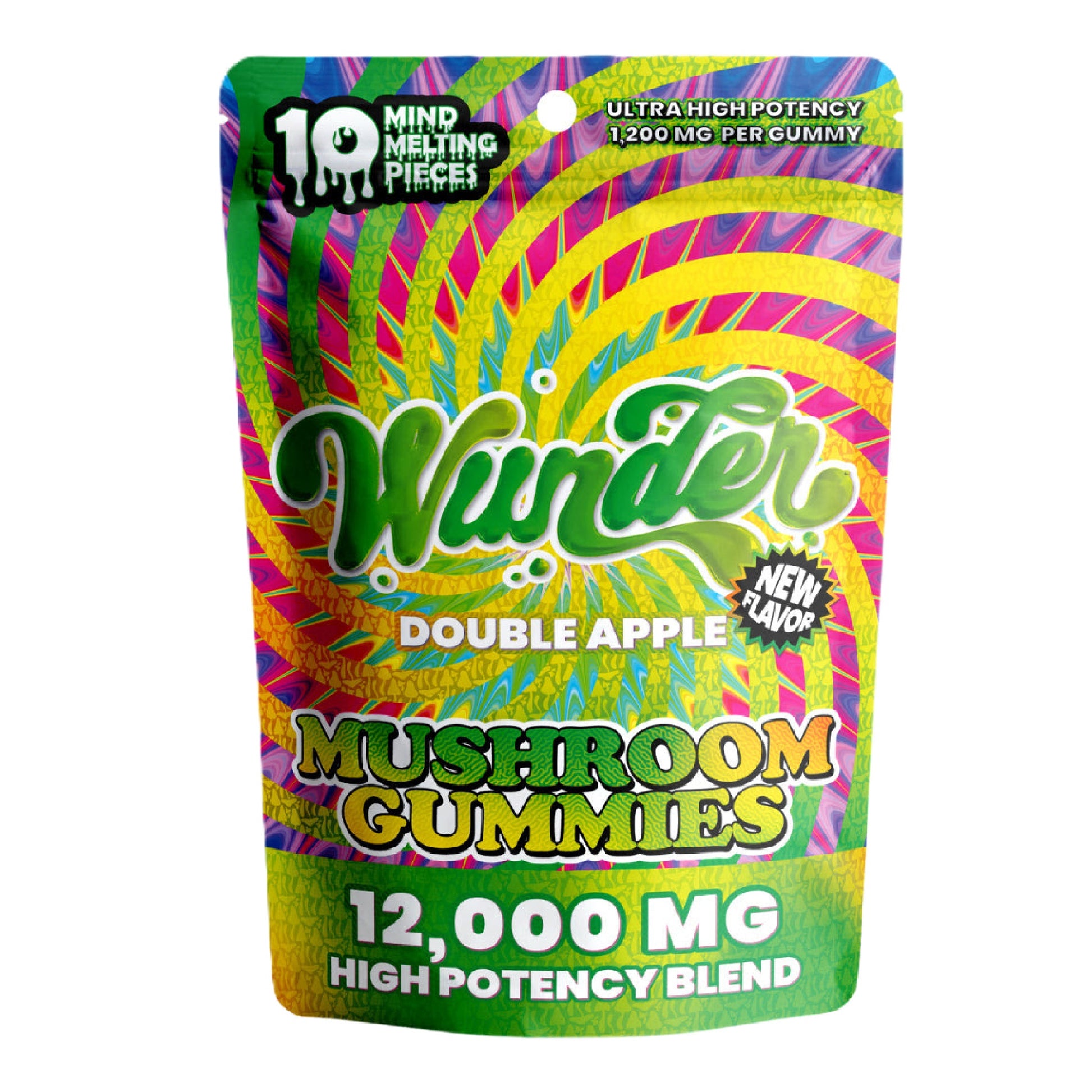 Wunder Ultra High Potency Entheogenic Mushroom Gummies - 12000mg Double Apple