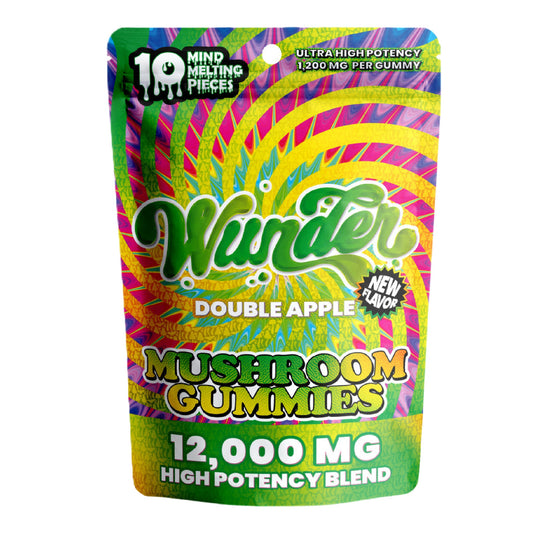 Wunder Ultra High Potency Entheogenic Mushroom Gummies - 12000mg Double Apple