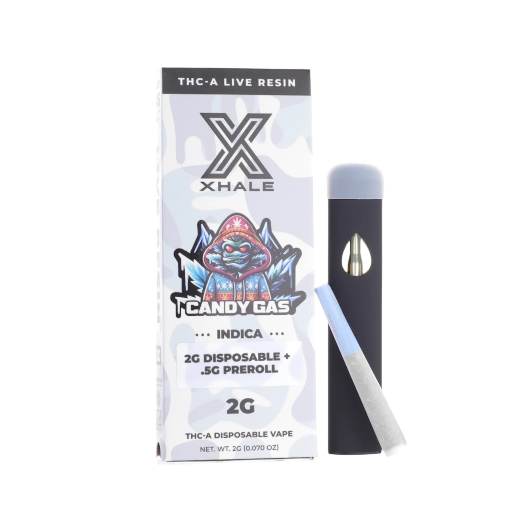 Xhale Live Resin THC-A Vaporizer - 2000mg + .5g Joint Candy Gas (I)