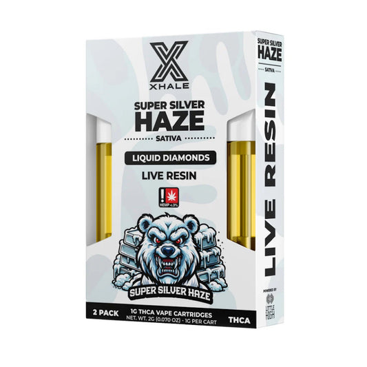 Xhale THC-A Live Resin Cartridge - 2 Pack (2000mg) Super Silver Haze (S)