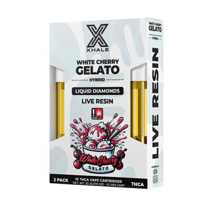 Xhale THC-A Live Resin Cartridge - 2 Pack (2000mg) White Cherry Gelato (H)