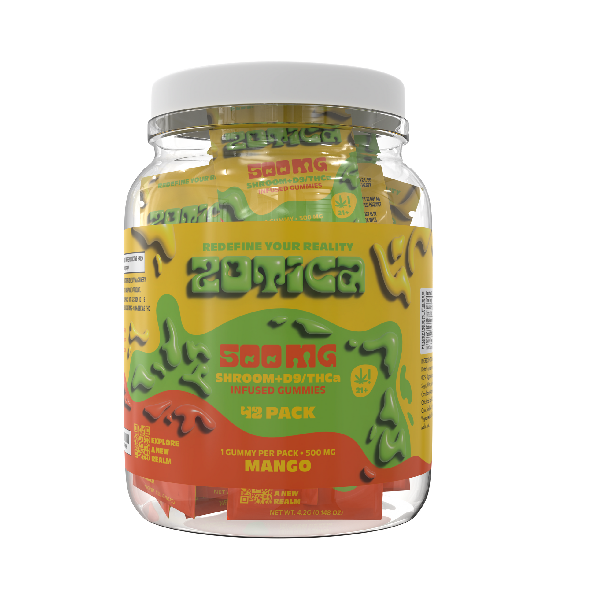 Zotica Mushroom + THC-A Blend Gummy - 42 Pouch jar
