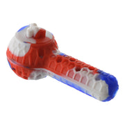 2 in 1 Silicone Pipe - 4.5in Red / Blue