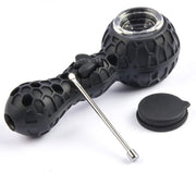 2 in 1 Silicone Pipe - 4.5in Black