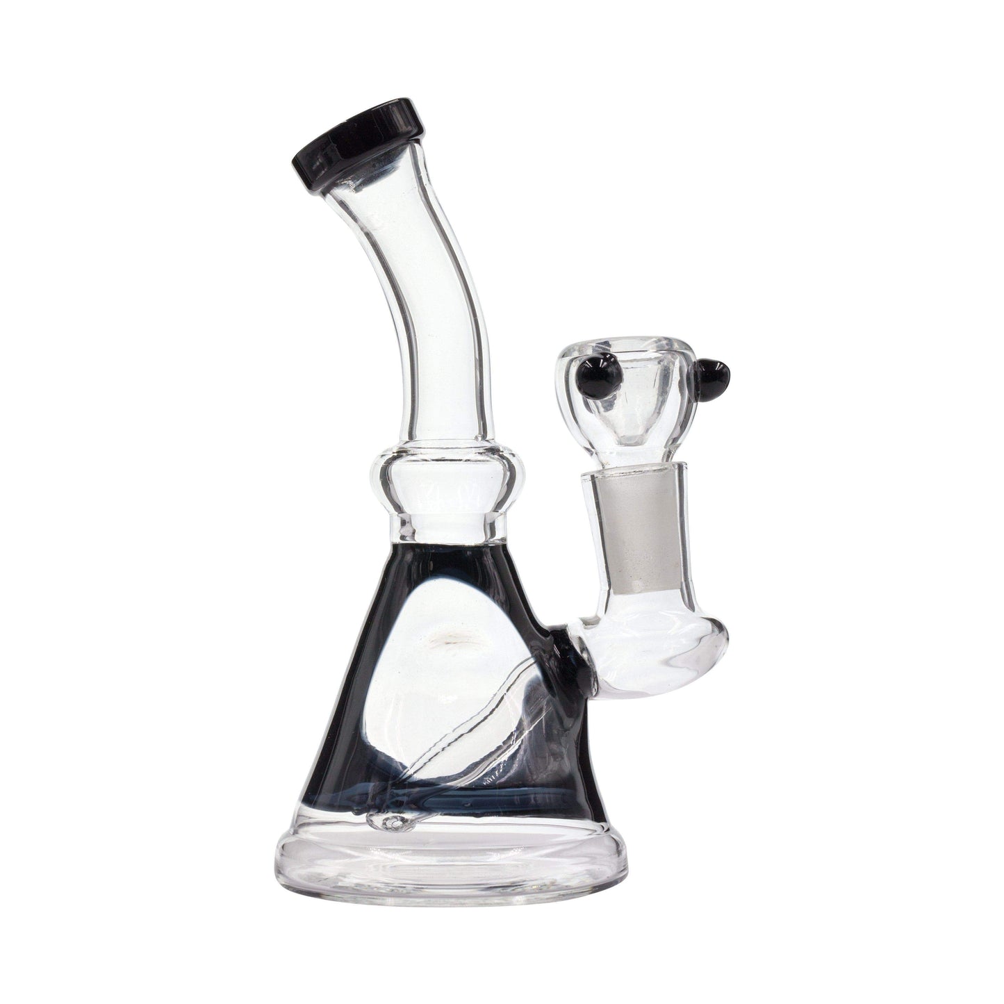 Exclusive Transparent and black glass bong with bowl