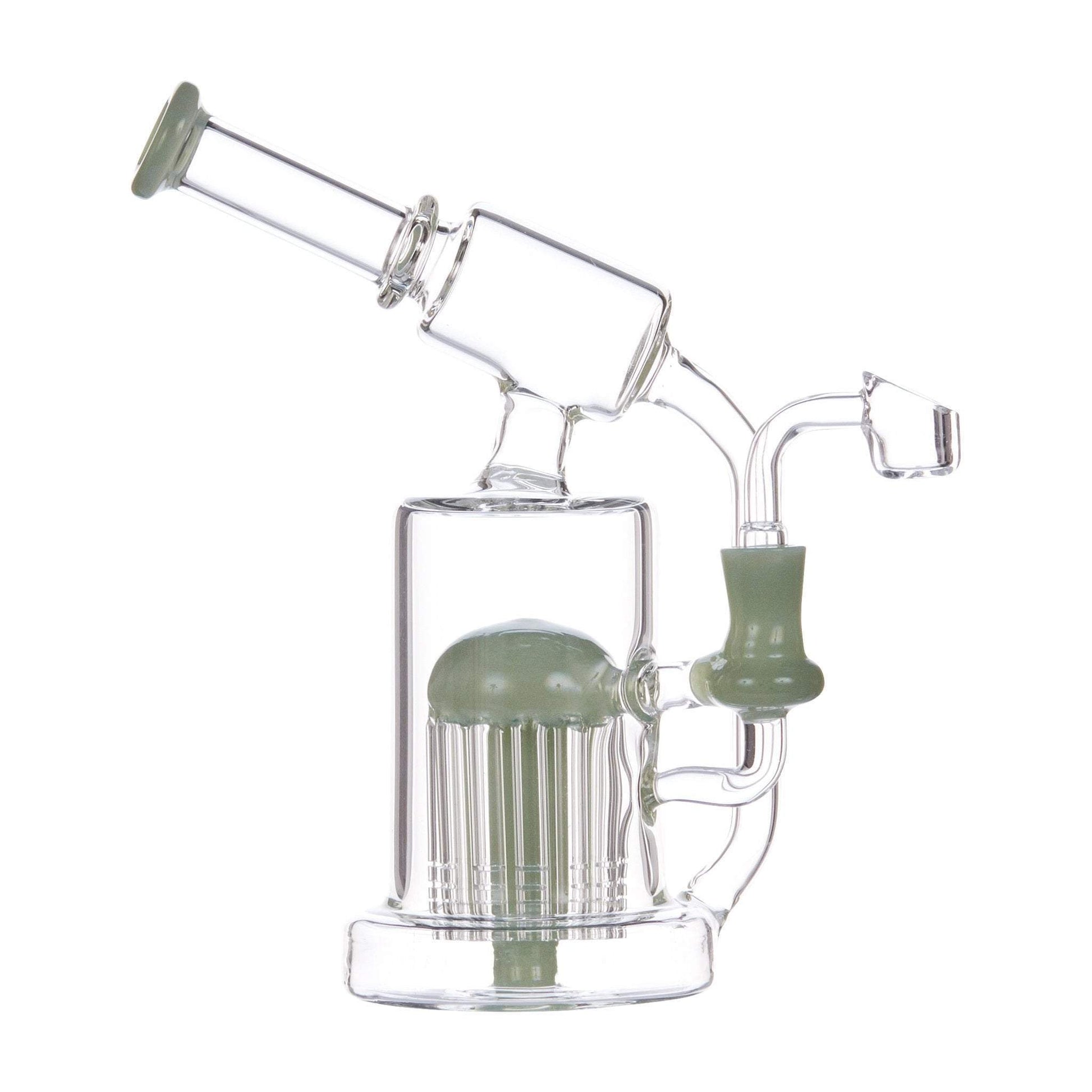 9-inch clear glass dab rig smoking device with external recycler with telescope look