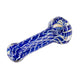 3.5-inch compact glass pipe smoking device hammer shape rich swirling blue twisted rope design easy grip
