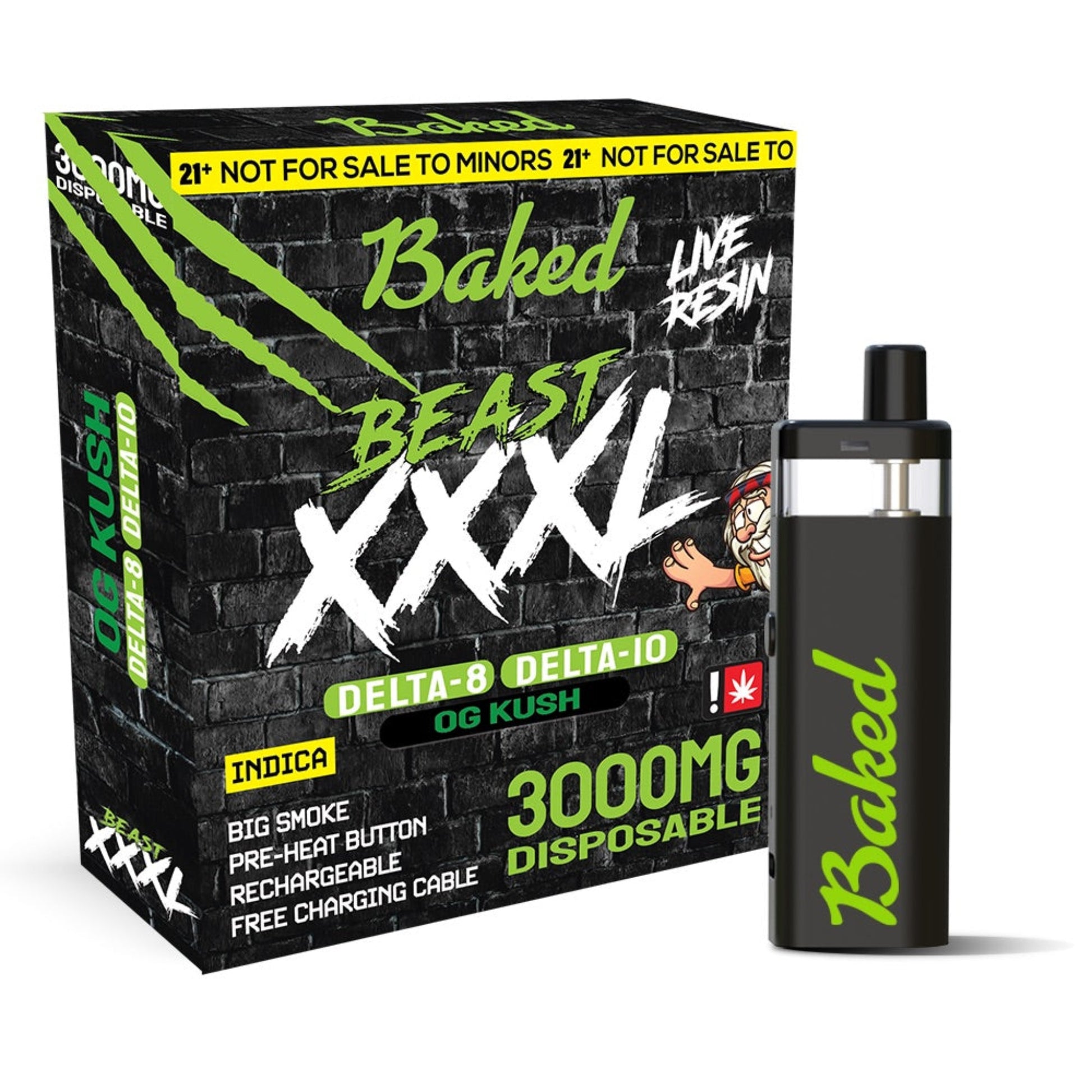 Baked BEAST D8/D10 Vaporizer - 3000mg - Everything 420 Baked BEAST D8/D10 Vaporizer - 3000mg - Everything 420