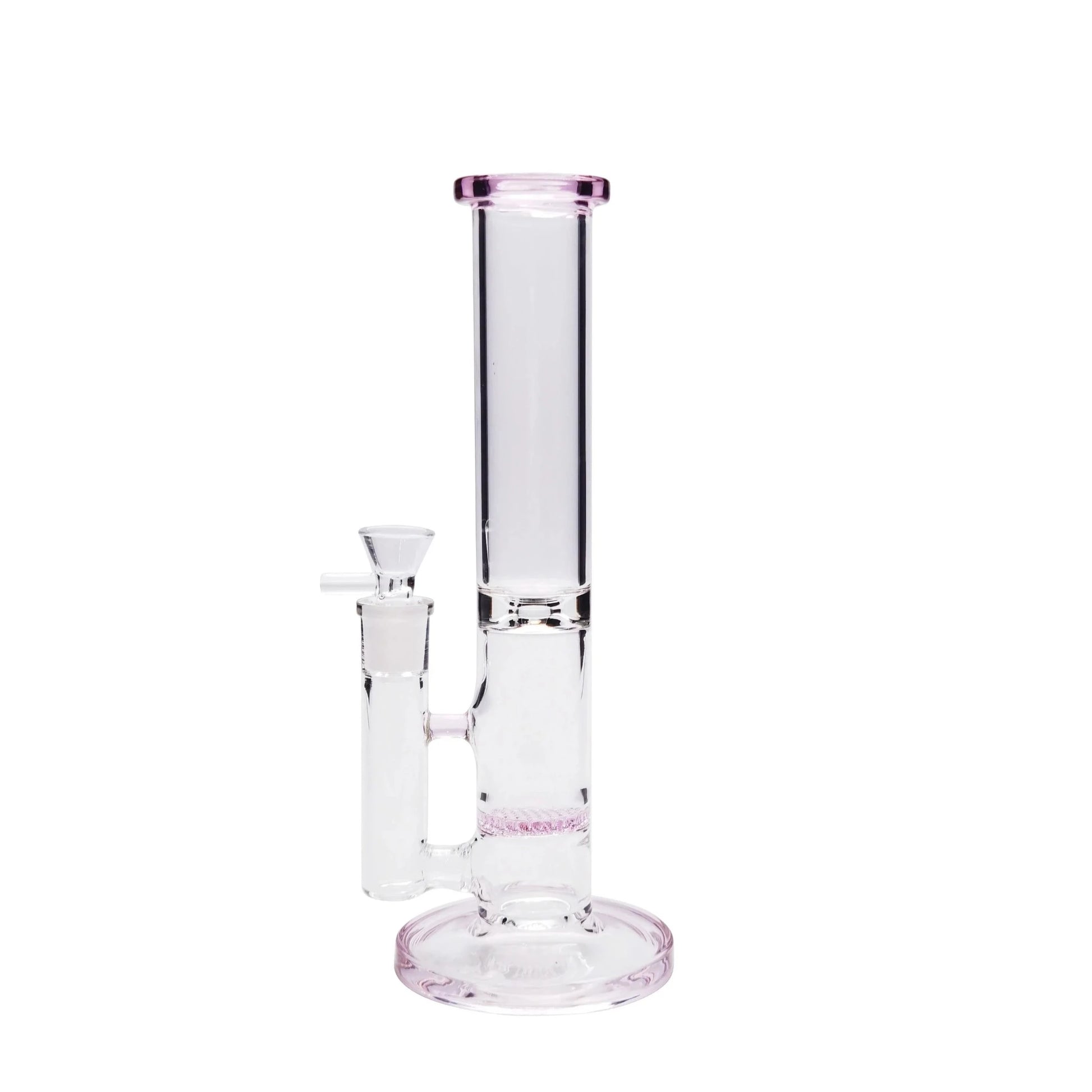 Banded Honeycomb Perc Bong - 25in Pink