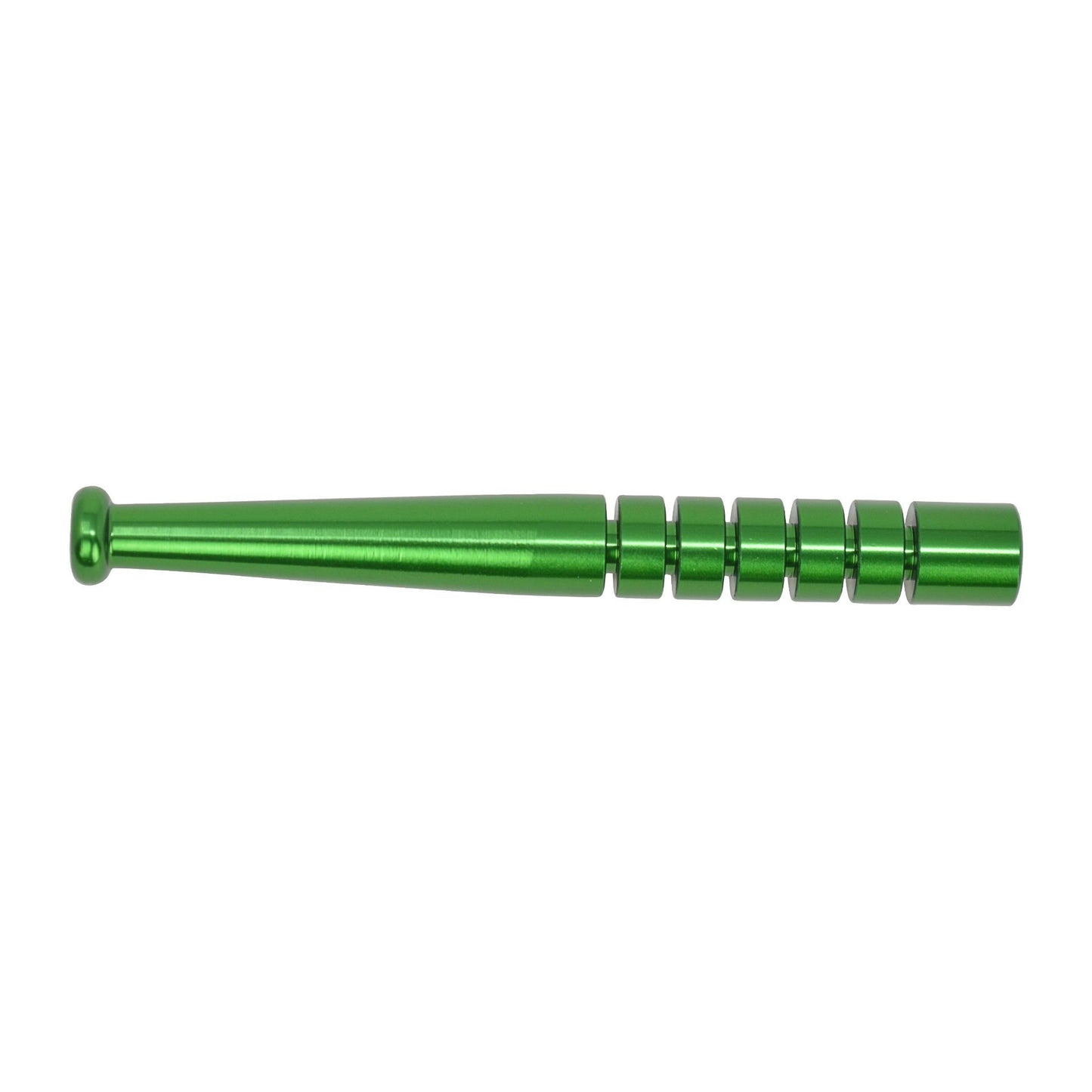 Green metal oney little pipe one hitter smoking device with baseball bat design textured ridges