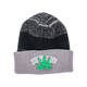 Beanie cap fashion item apparel with weed leaf design in classic colors
