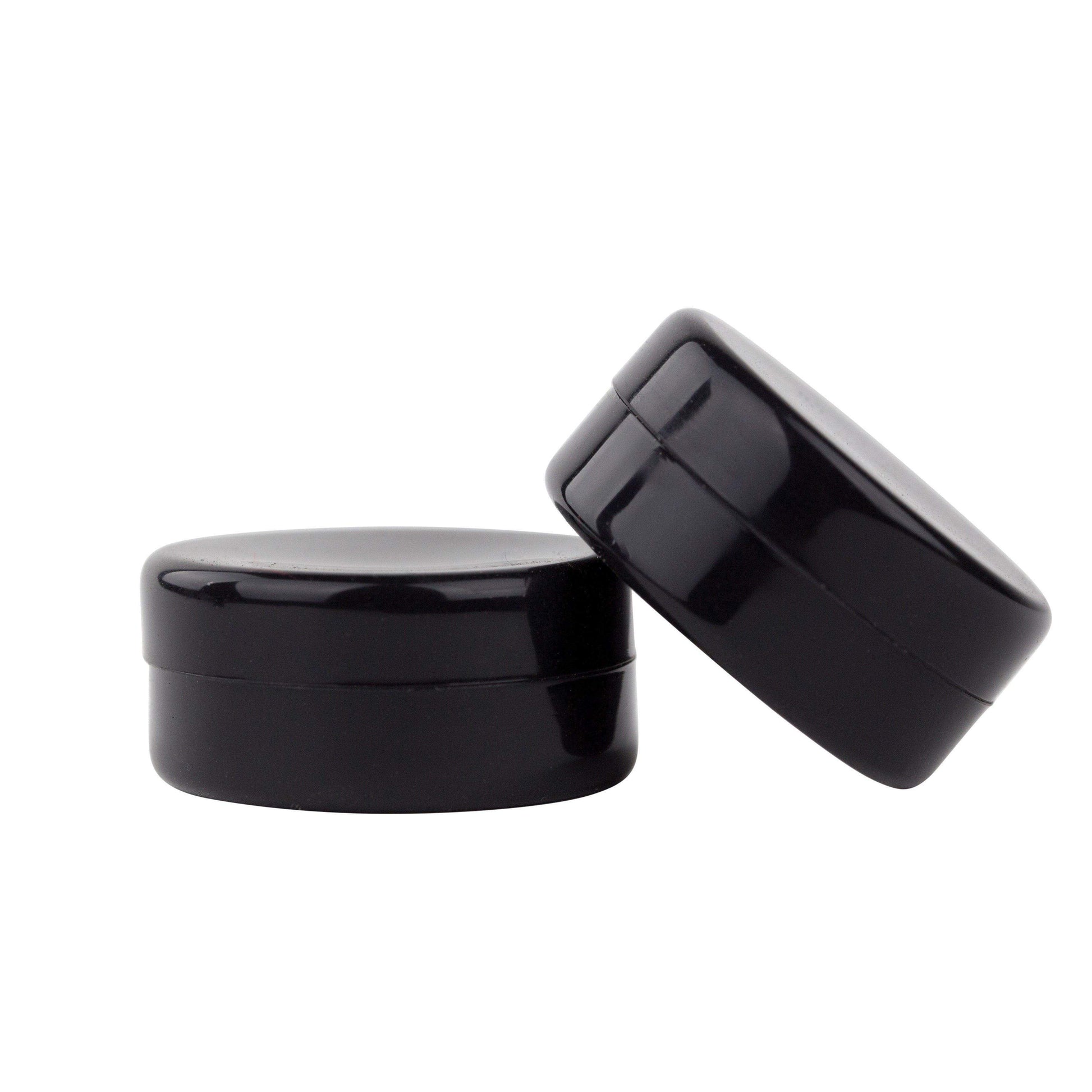 2-piece pocket-friendly round wax silicone container storage smoking accessory with classic bold design and smooth surface