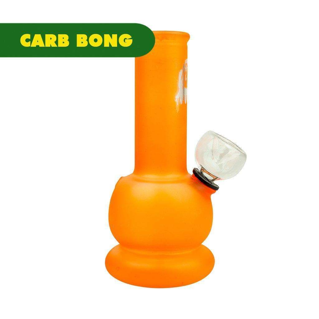 5-inch orange glass carb bong smoking device bright solid color Bob Marley face sillhouette printed on neck