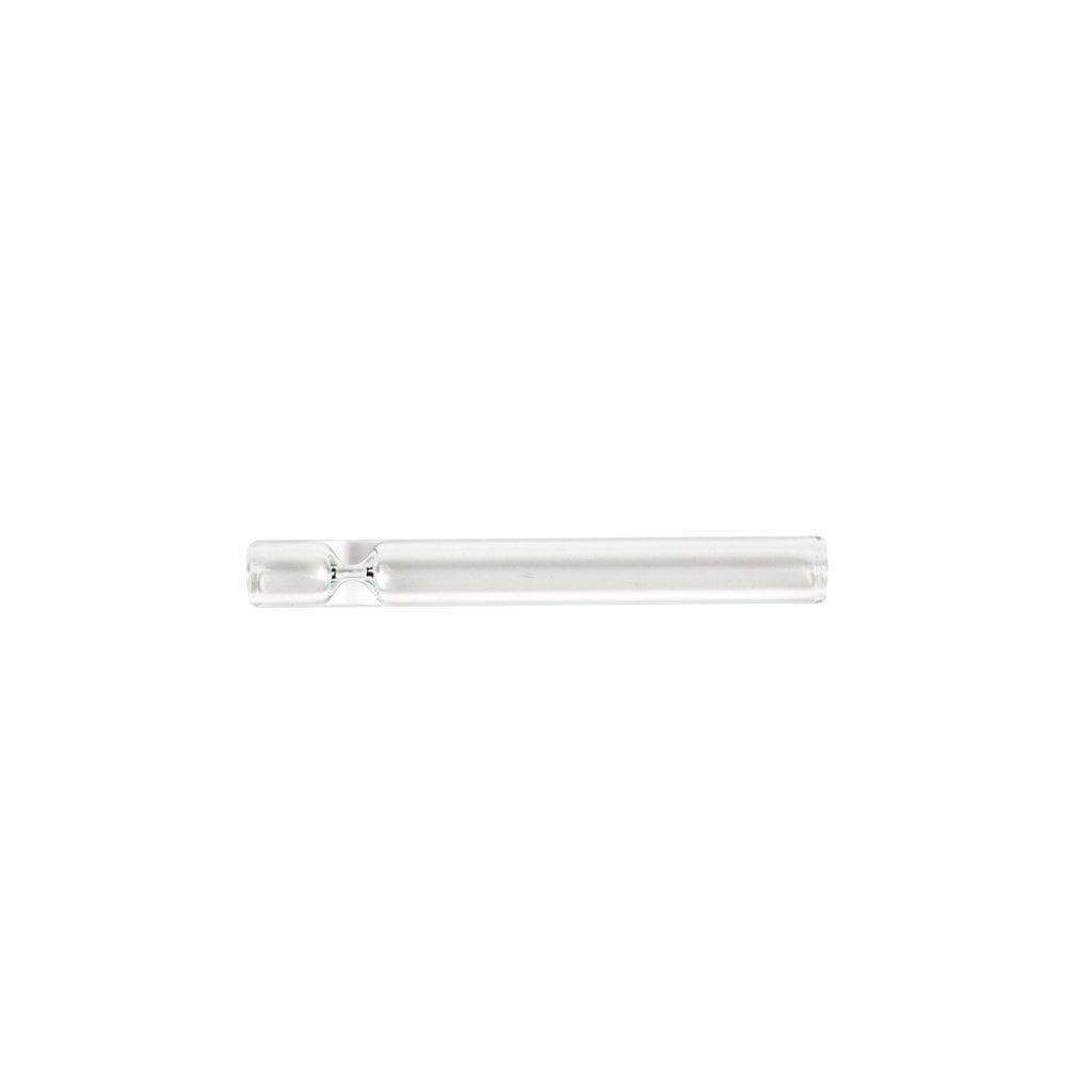 Handy 4-inch simple long glass one hitter smoking device in a clean and classic look