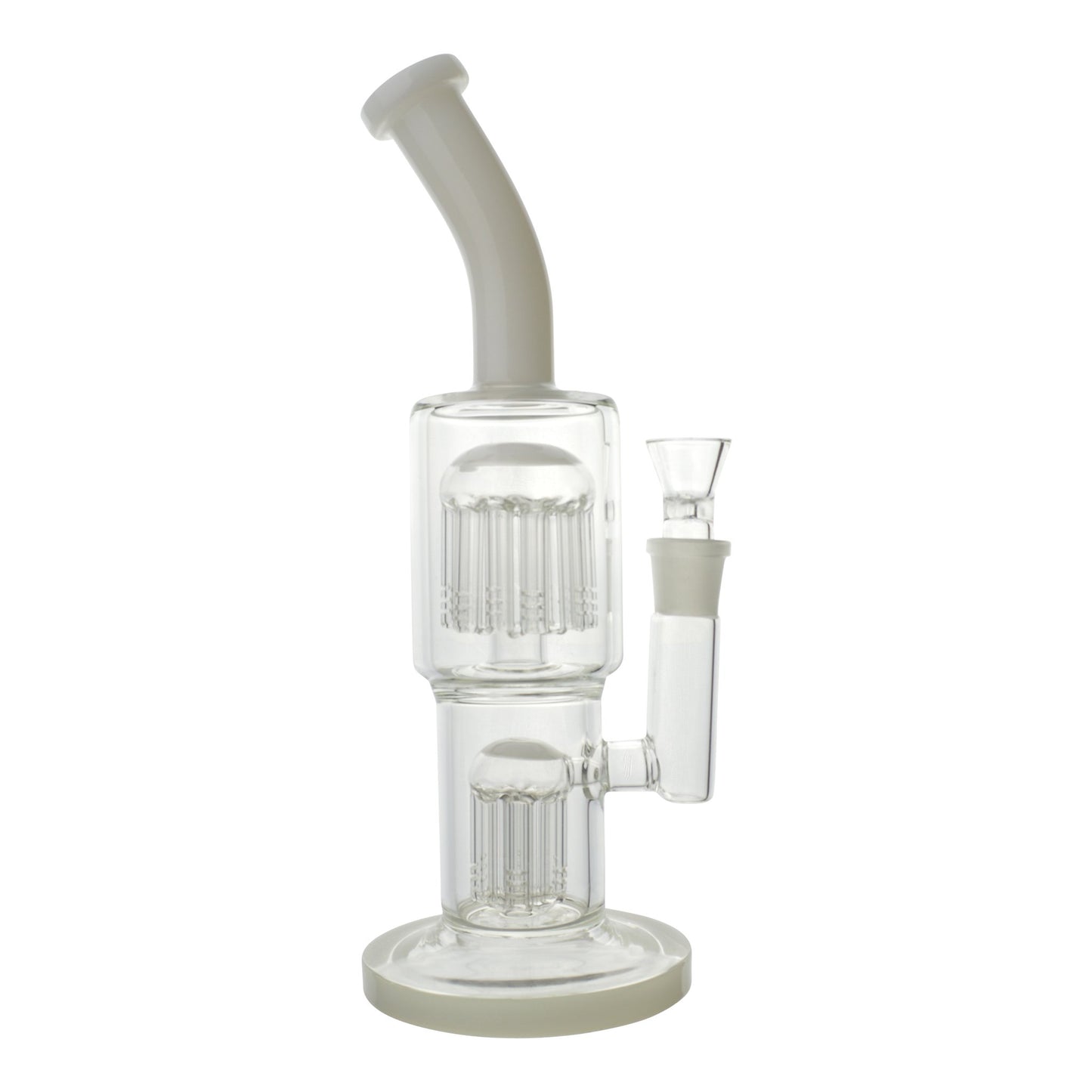 Colored Double Barrel Bong - 12in White