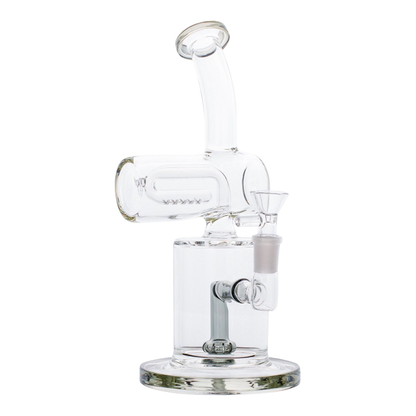 Colored Tip Inline Perc Bong - 10in Grey