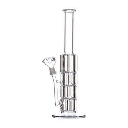 13-inch glass smoking device with sleek shape and elegant layered crystal design