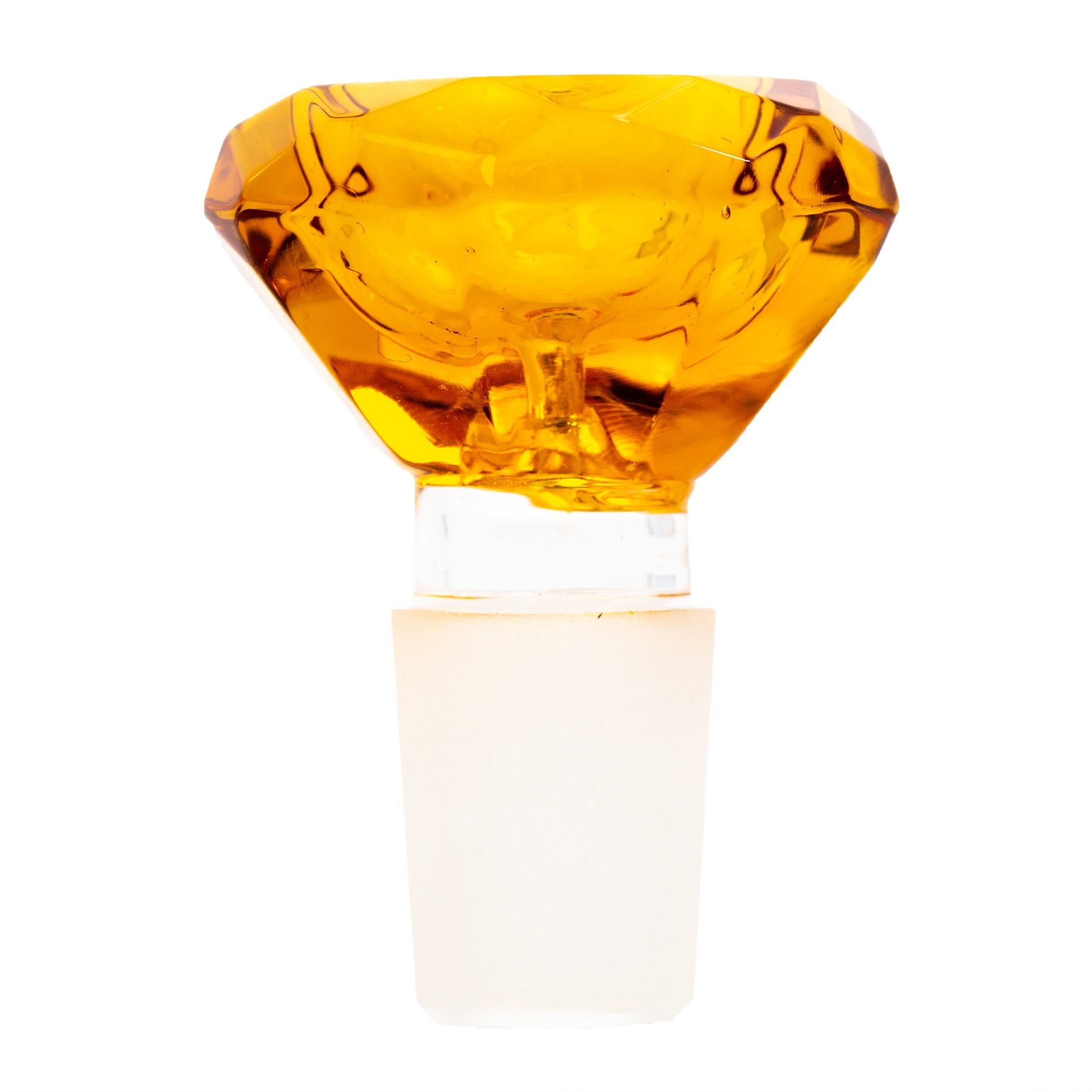 Diamond Shaped Glass Male Bowl 18mm / Orange