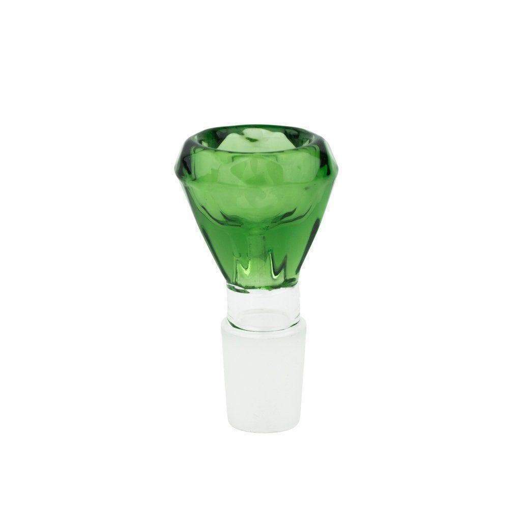 Diamond Shaped Glass Male Bowl 14mm / Green