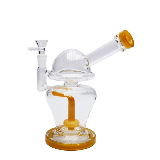 Domed Matrix Tank Bong - 8in Yellow
