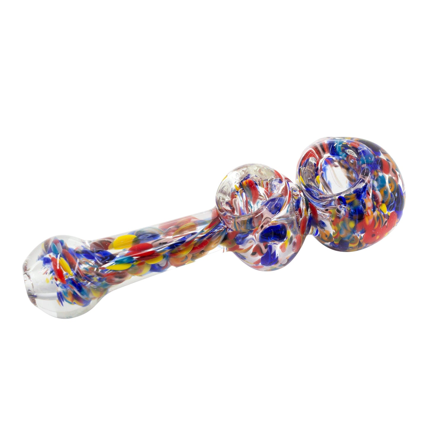 6-inch glass pipe smoking device double bowl aquarium-inspired look cute ocean colors