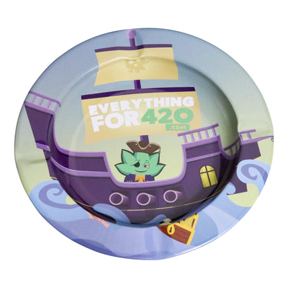 E420 Pirate Ship Metal Ashtray