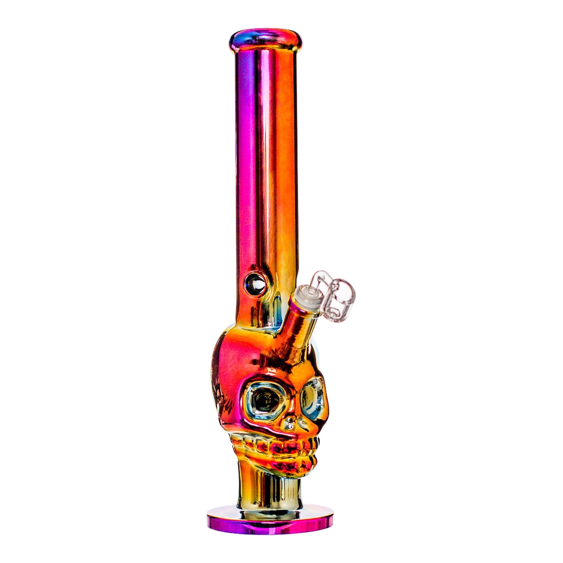 Electro Skull Straight Tube Bong - 15in