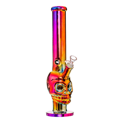 Electro Skull Straight Tube Bong - 15in