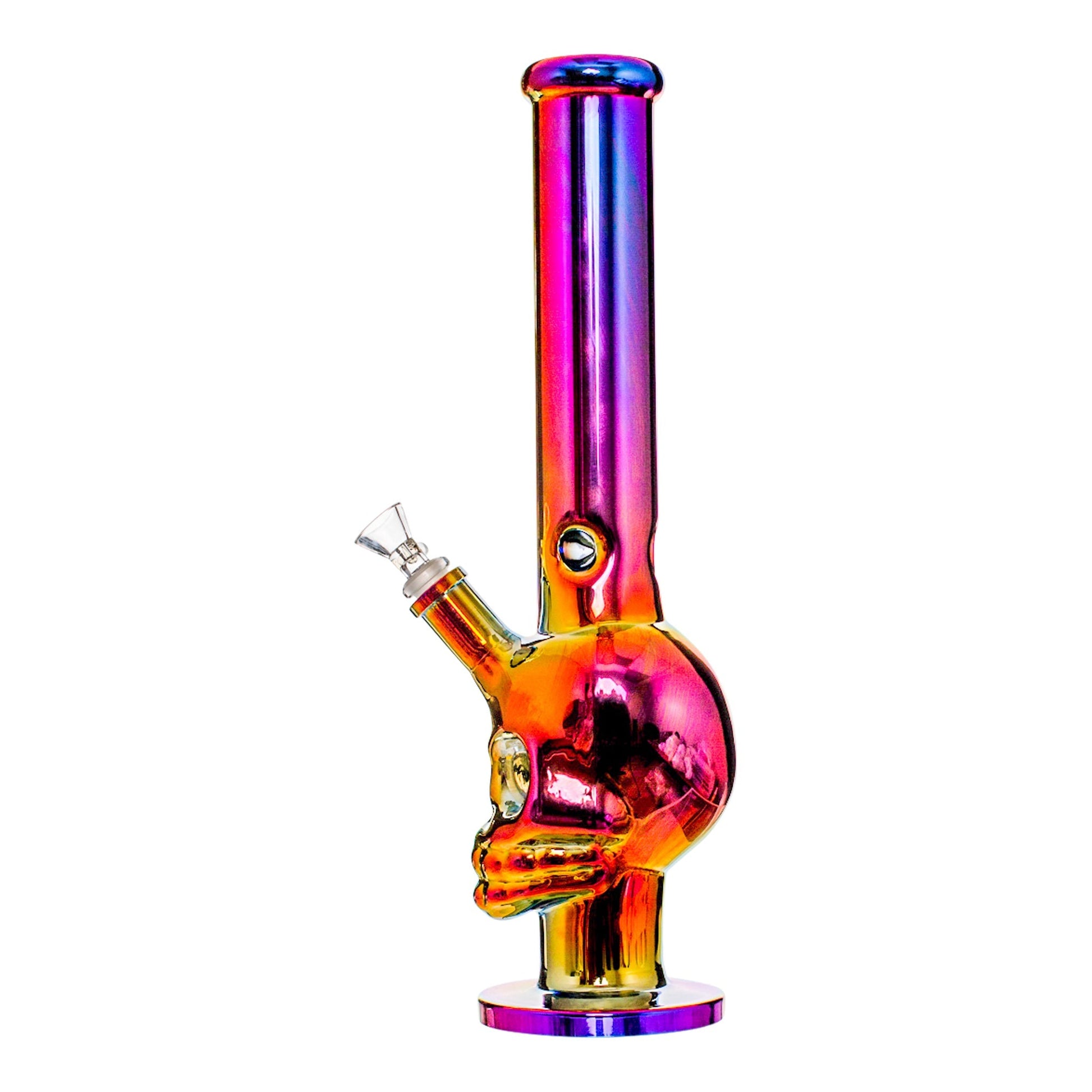 Electro Skull Straight Tube Bong - 15in